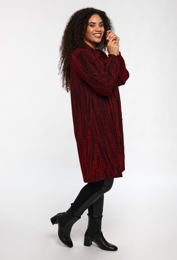 Studio - Emilie sparileg síð skyrta með glimmer áferð