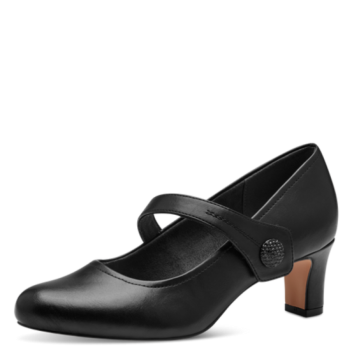 Jana - Hælaskór með bandi yfir rist og skrauti