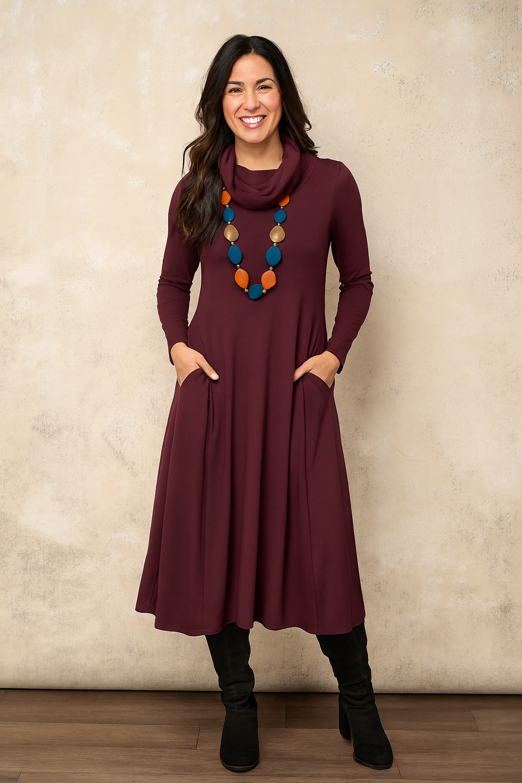 Noen - Brittany kjóll með rúllukraga