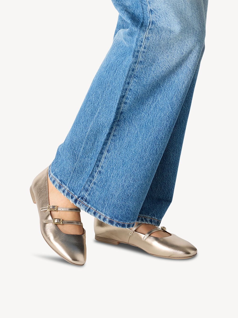 Tamaris - Leður ballerínuskór