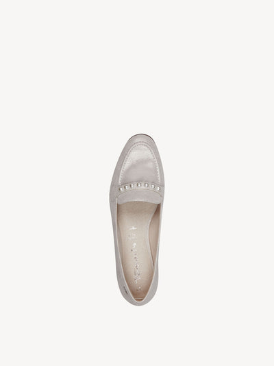 Tamaris - Leður mokkasínur með perlum