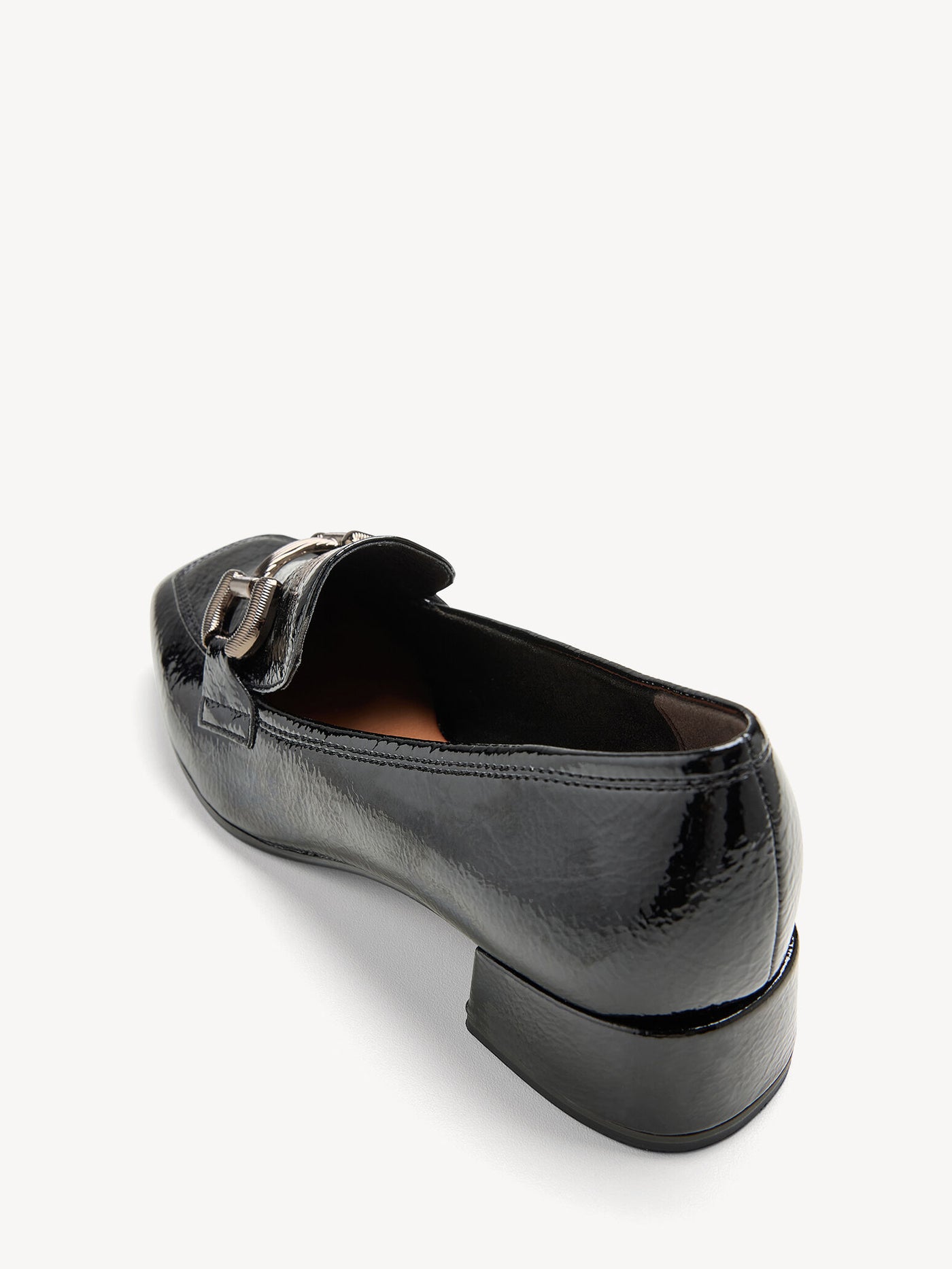 Tamaris - Leður mokkasínur með hæl og metal skrauti