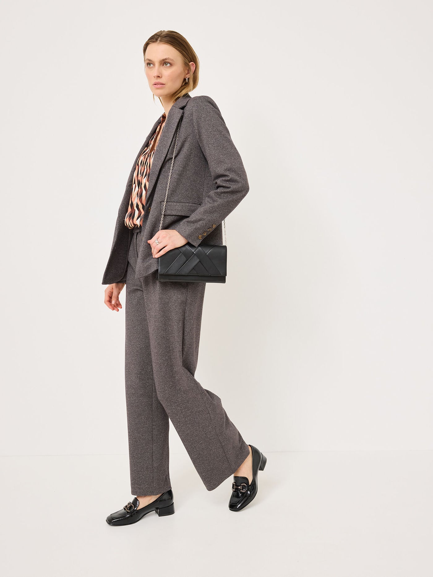 Tamaris - Leður mokkasínur með hæl og metal skrauti