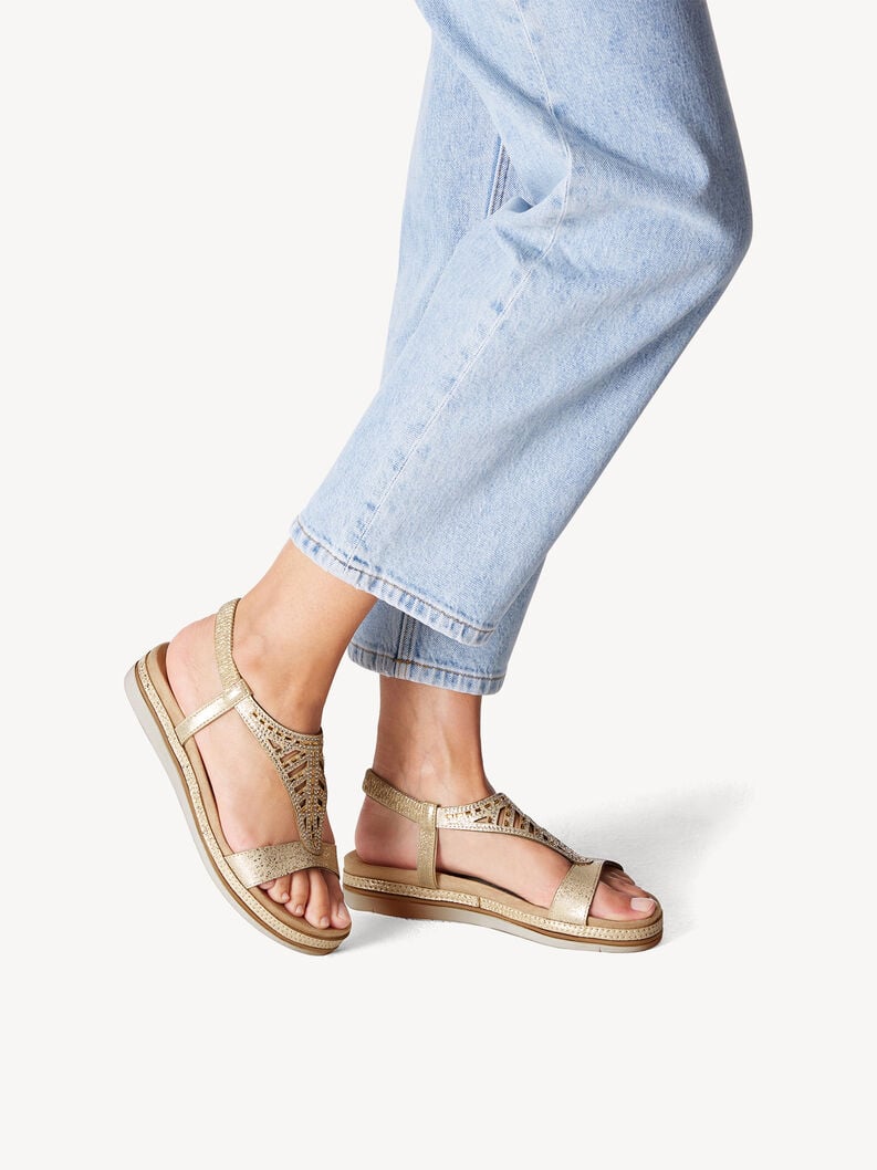 Tamaris - leður sandalar með bling