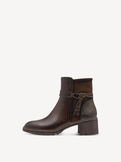 Tamaris - leður ökklaskór með hæl