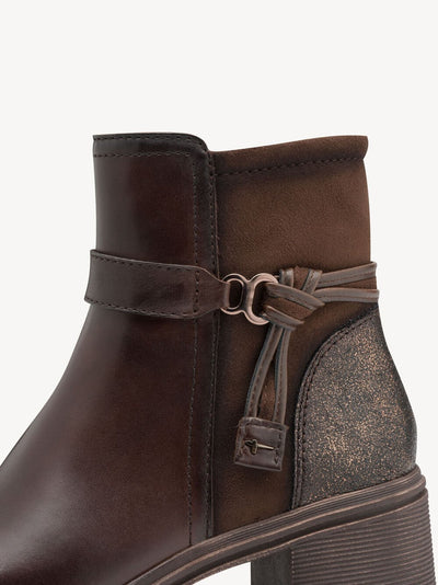 Tamaris - leður ökklaskór með hæl