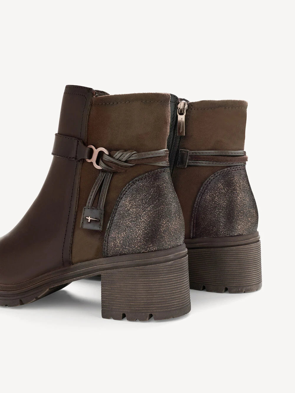 Tamaris - leður ökklaskór með hæl