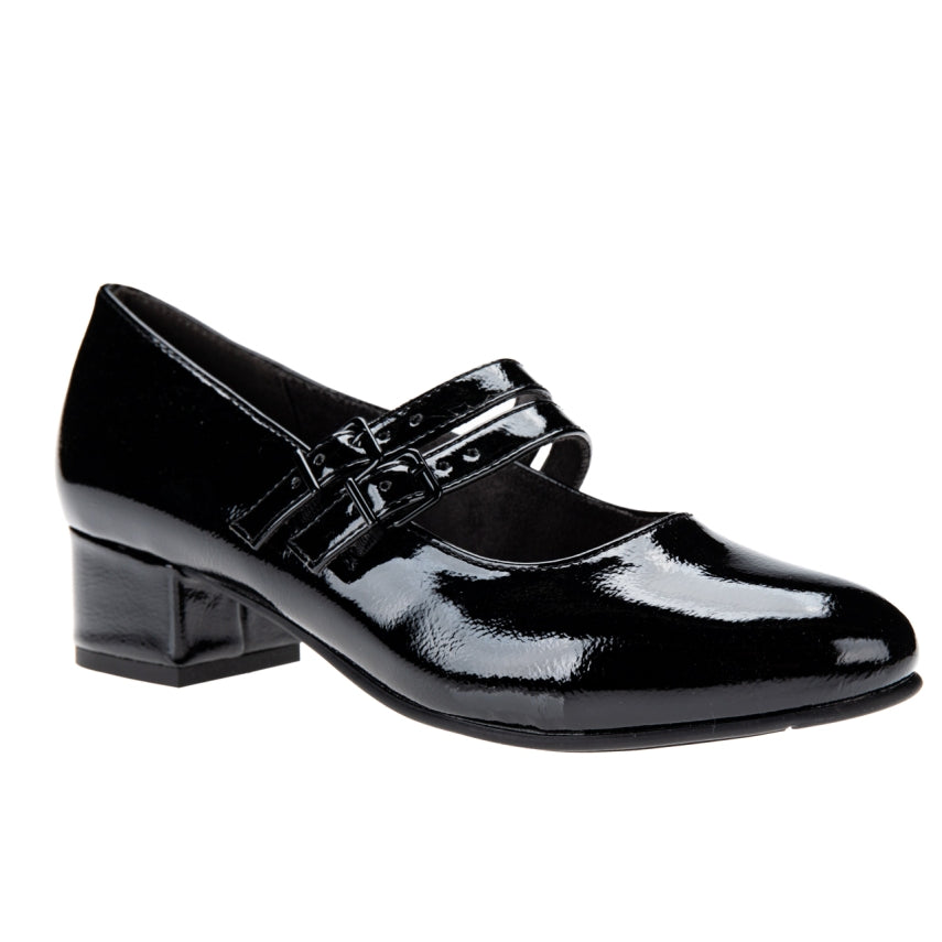 Jana - lakk hælaskór með stillanlegum böndum