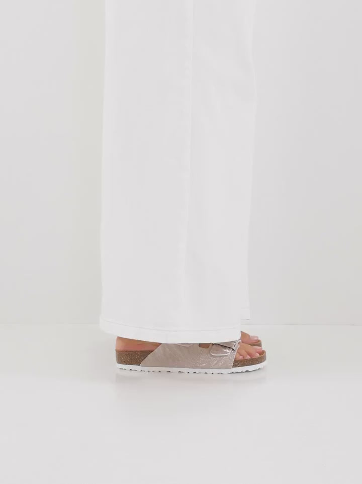 Tamaris - Leður inniskór/sandalar með glimmer áferð