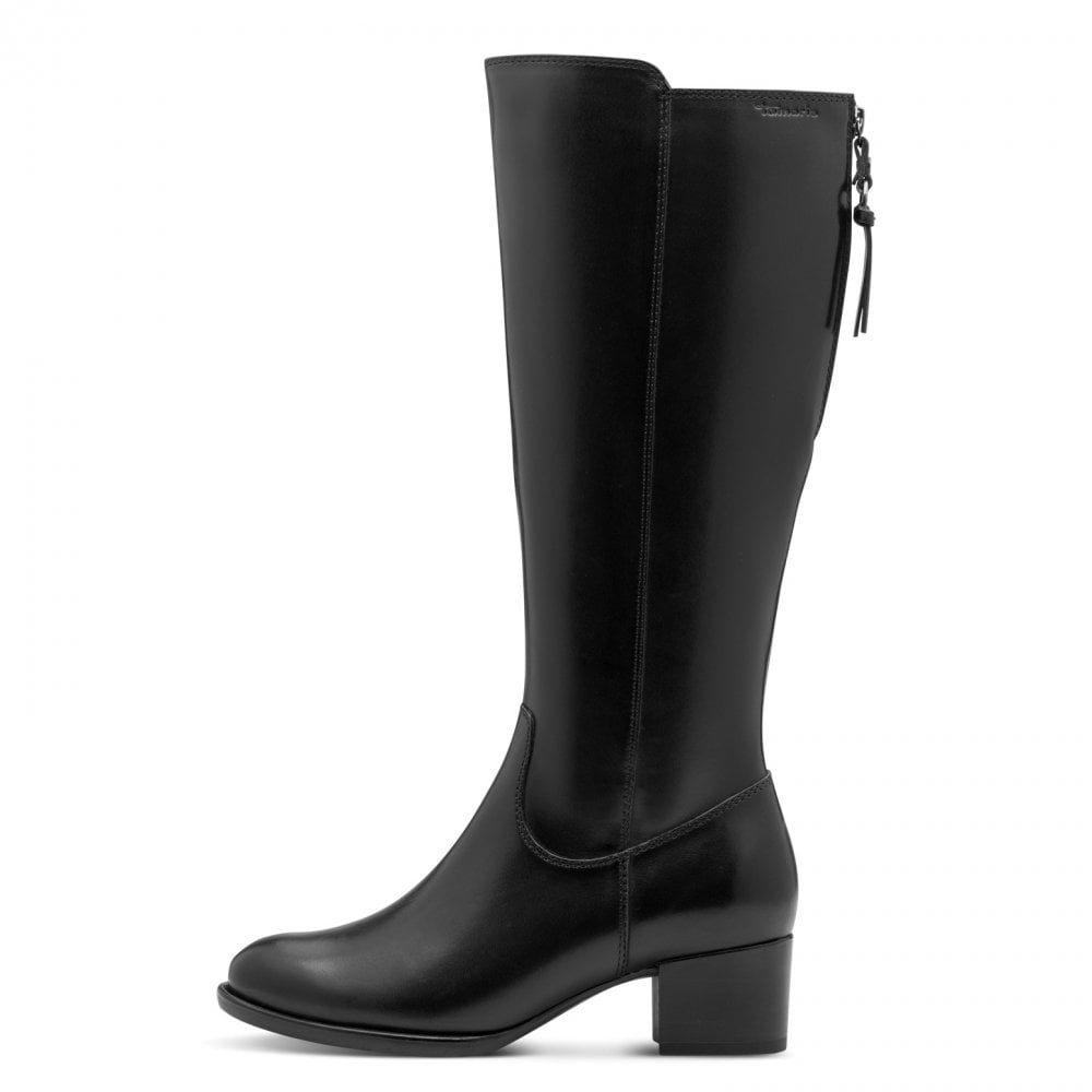 Tamaris - Leður stígvél með hæl