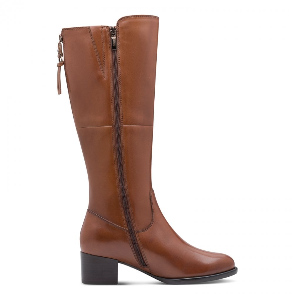 Tamaris - Leður stígvél með hæl