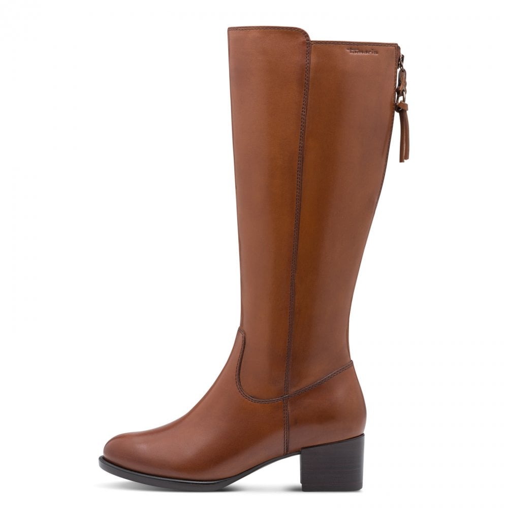 Tamaris - Leður stígvél með hæl