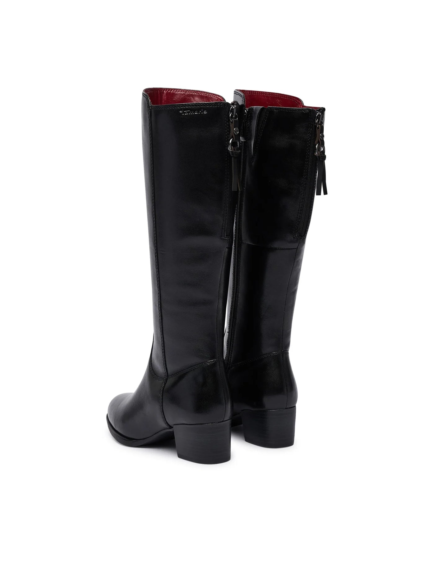 Tamaris - Leður stígvél með hæl