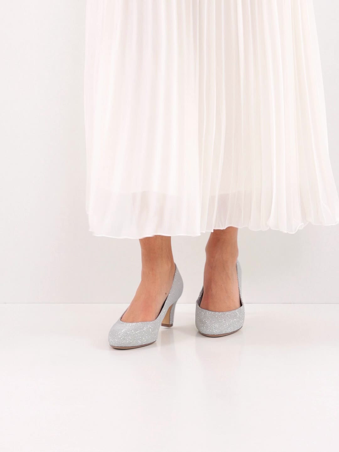 Tamaris - Silfur Glam vegan hælaskór