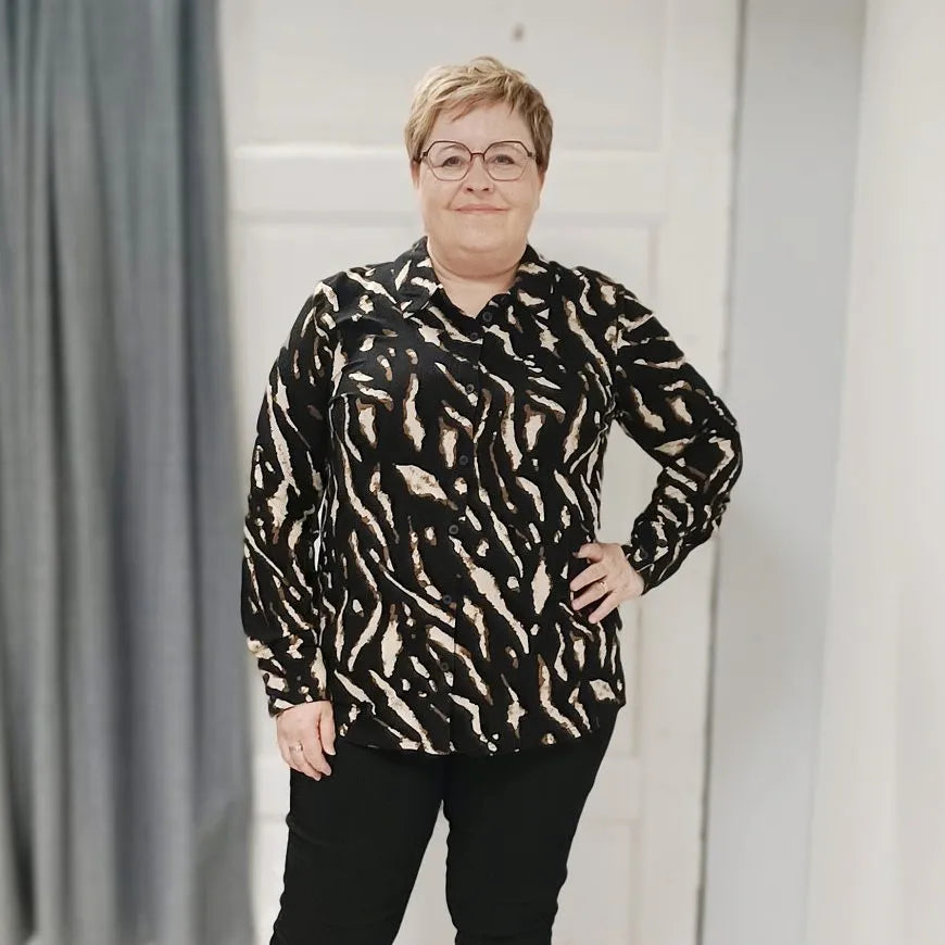 Ze-Ze - Julianna 746 skyrta með dýramynstri