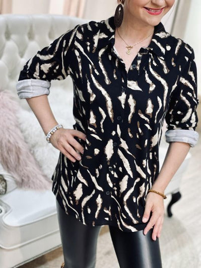 Ze-Ze - Julianna 746 skyrta með dýramynstri