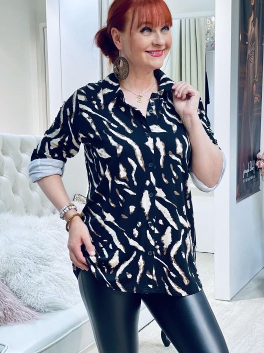 Ze-Ze - Julianna 746 skyrta með dýramynstri